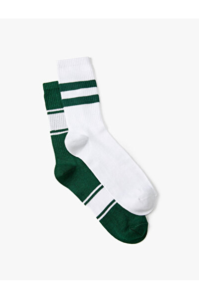 Koton Комплект колежански чорапи от 2 многоцветни райета