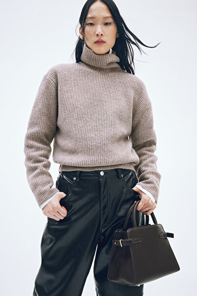 H&M Rib-knit polo-yaka Kadın Kazak