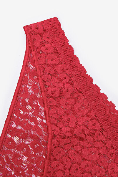 Penti Easy Lace Dantel V Kesim Kırmızı Slip Külot