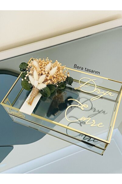bt bera tasarım Kız Isteme Çikolata Kutusu Cam Kutuda Söz Nişan Çikolata Kutu...