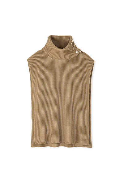 İpekyol Knitwear Poncho with Metal Buttons