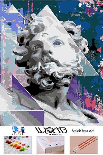 wombhobby Neo Felsefe Sayılarla Boyama Seti 50x65 Cm Çerçeveli (Kasnağa ) Gerili