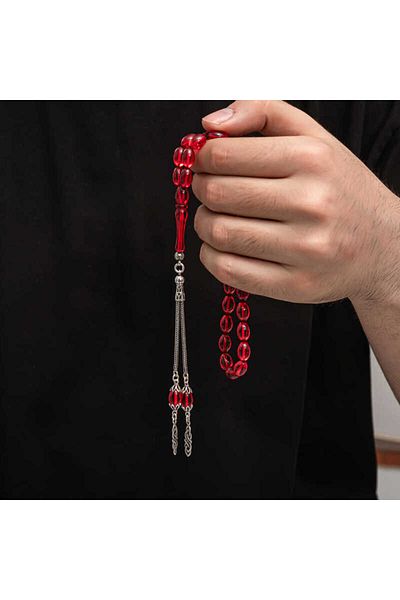 Skygo Silver Tassel Clamping Amber Prayer Beads