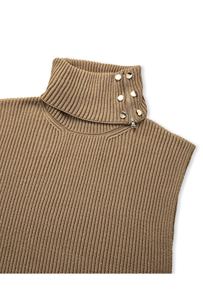 İpekyol Knitwear Poncho with Metal Buttons