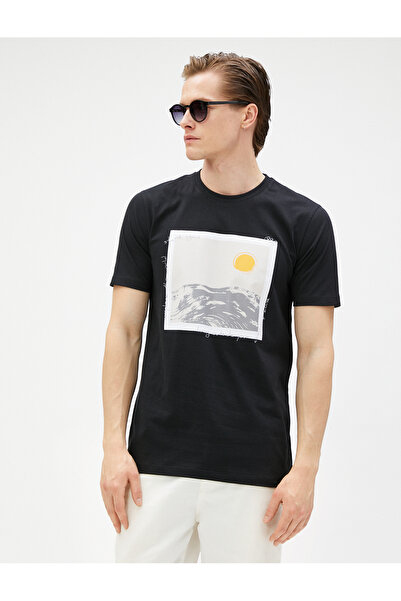 Koton T-Slogan T-Shirt Crew Crew Krátký rukáv Slim Fit