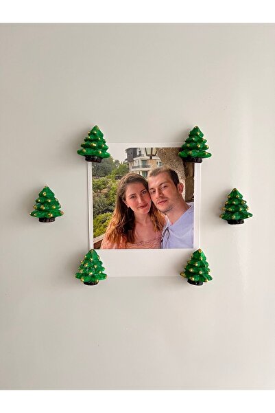 Louve Store 6’lı Mini Noel, Yılbaşı Çam Ağacı Buzdolabı Magneti , Magnet , Mı...