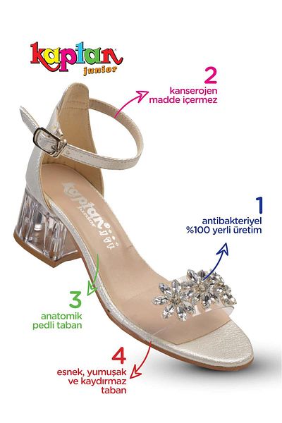 KAPTAN JUNIOR Pantofi de seara pentru fete cu toc Pssk 305