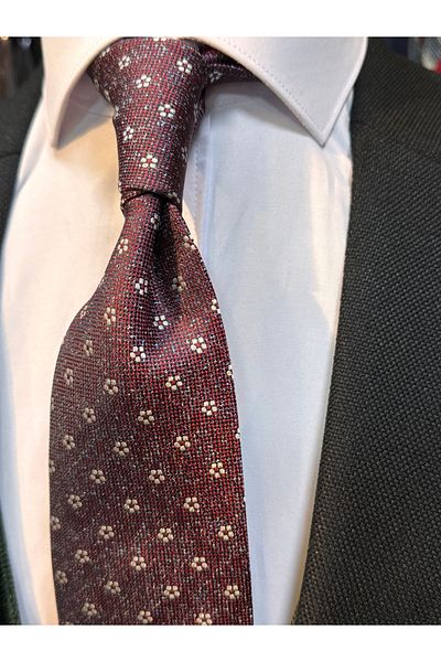 CROATE 100% Silk Burgundy Custom Pattern Tie