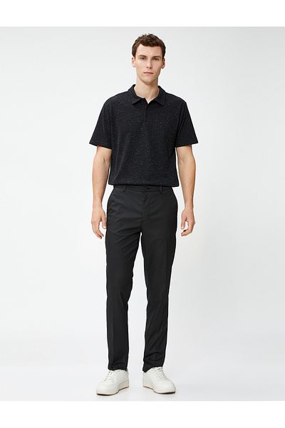 Koton Tricou cu gât polo topit, cu mânecă scurtă cu nasturi