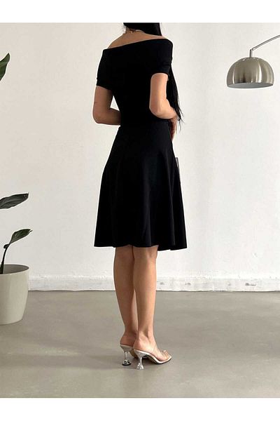 Trendusfashion Φόρεμα Madonna Collar Crepe Fabric Flared