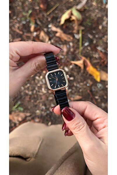 Has Black Retro Square Women's Watch