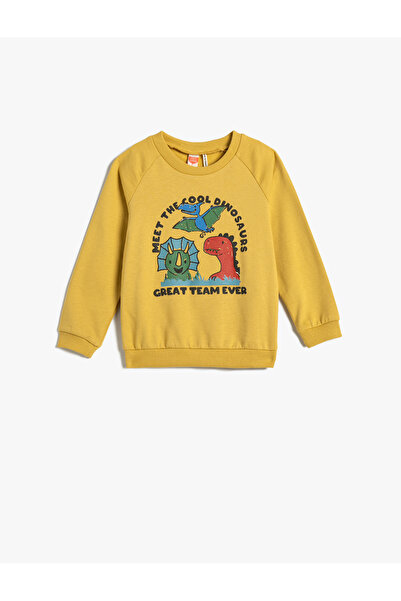 Koton Dinosaurier-Sweatshirt, Roségold, langärmelig, Rundhalsausschnitt, Baum...