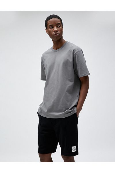 Koton Shorts with Lace Waist, Pocket Detail, Ribbed Label