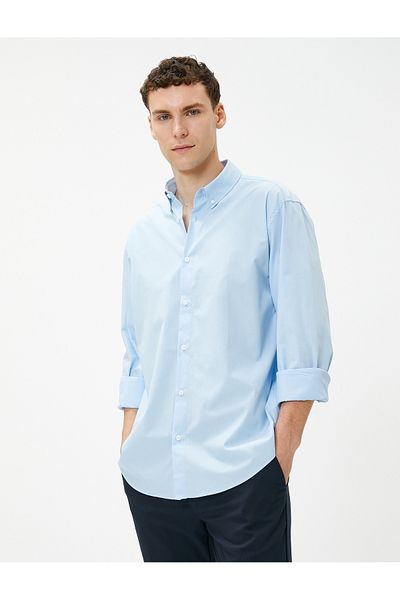 Koton Koszula basic Klasyczny kołnierzyk z długim rękawem Zapinana na guziki Bawełna Non Iron