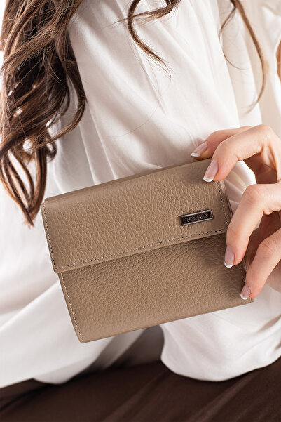 VOSTRO محفظة نسائية من الجلد الطبيعي بنسبة 100% على الطراز الإيطالي - جيوب مت...