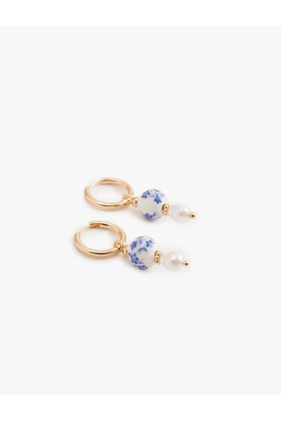 Koton Hoop Earrings Ceramic Detailed