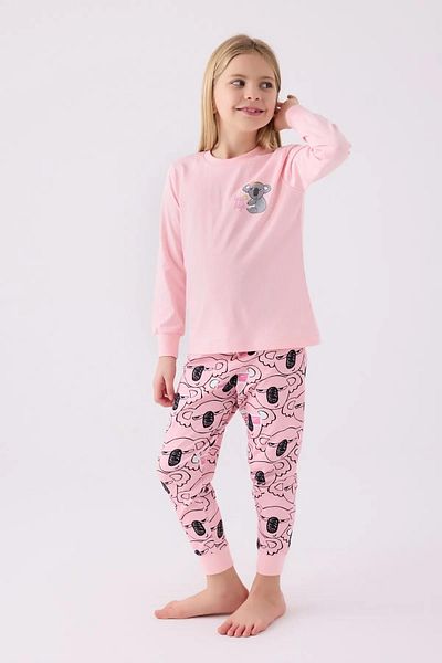 ROLY POLY 3491-2 Pink Koala Pattern Combed Cotton Pajamas Set - Elastic Leg, Can Be Combined