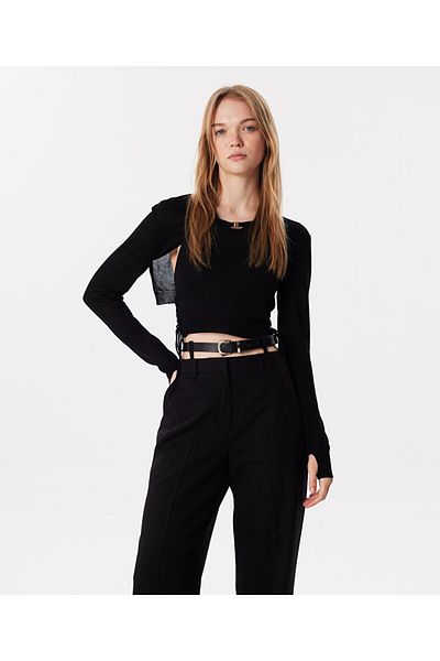 Twist Tricotaj Crop Piesă dublă