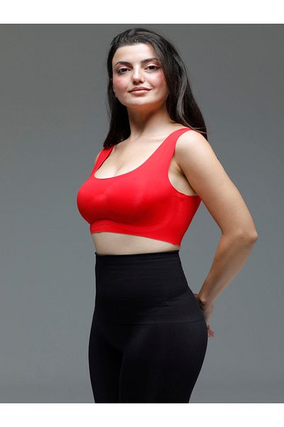 MİSTİRİK Parabita Model Red Bra - Seamless, Soft Fabric, Laser Cut, No Trace