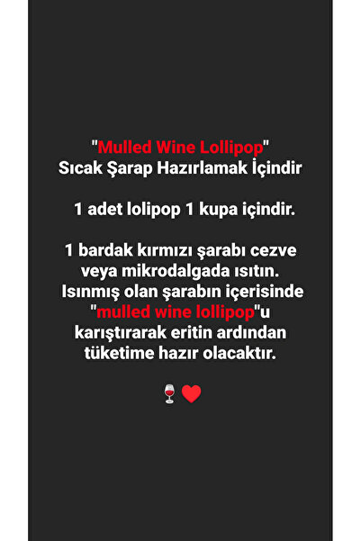 Artisan Candy Mulled Wine Lollipop ® / Sıcak Şarap Lolipop ® - 5 Adet