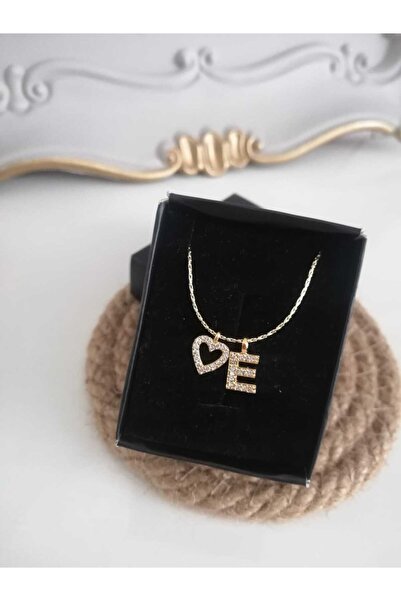 Judas Takı Zirkon Taşlı Kalp Ve Harf Kolye , Baş Harf Kolye