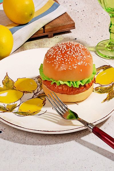 Porselen Diyarı Lemon Pattern Handmade Organic Serving Plate Set of 26 cm