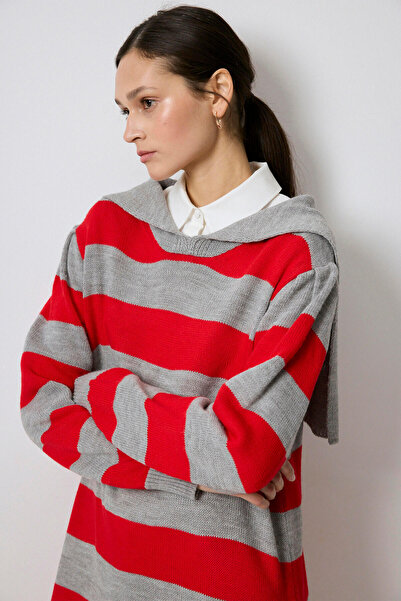 Touché Privé Wide Collar Striped Knitting Dress