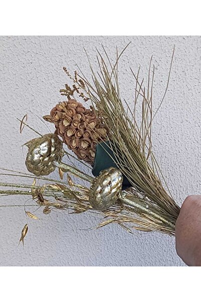 kutmen باقة صغيرة لامعة (زهرة صناعية وجافة)