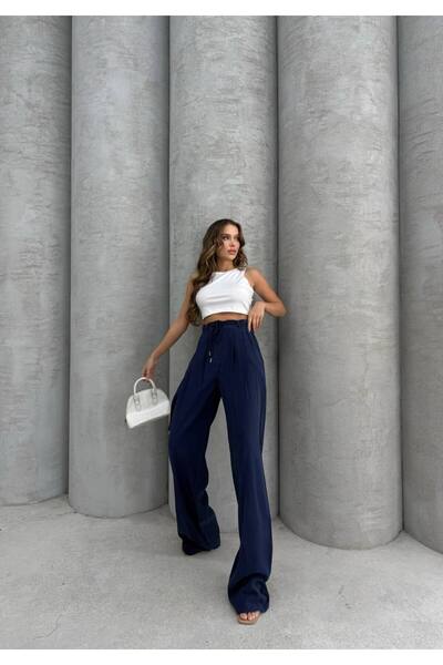 Viskosa Pantaloni Palazzo cu talie înaltă de sezon nou