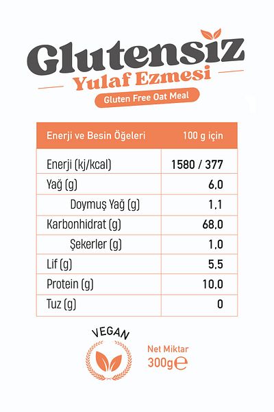 Diet Buff Oatmeal (Gluten-Free Organic) 300 Gr 6 Pack – 100% Natural, Vegan, Breakfast Super Food