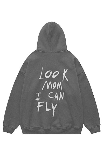 Disante Unisex dukserica sa kapuljačom 'Gledaj mama, mogu da letim'