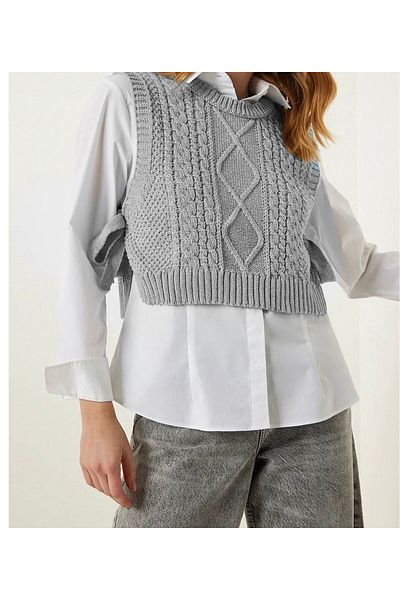 moda mh SIDE CONNECTED SWEATER