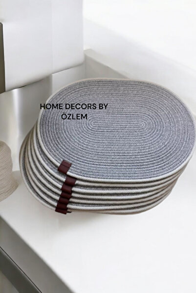 home decors by özlem 4 Kişilik 4 Parça Oval Hasır Supla Amerikan Servis Takım...