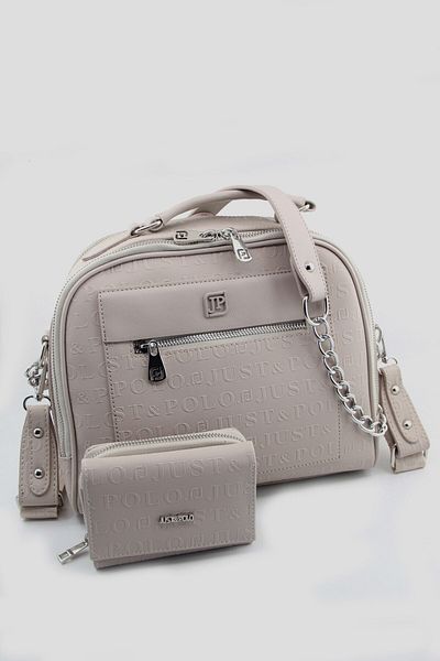 Just Polo Stone 4 Compartment Shoulder and Crossbody Bag and Wallet Combination 24x29c PBU4025-1002