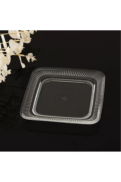 kitchenboost Pasabahce Elysia 4-Piece Square Cake Breakfast Dessert Plate 15X15 Cm.