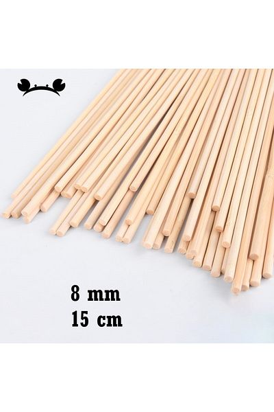 değerli hobi Wooden Bamboo 15 cm 8 mm Stick 30 Pieces