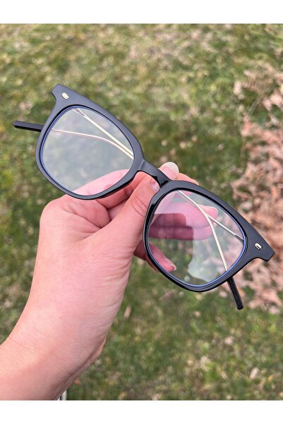 funeyes Siyah Joliey Mavi Işık Korumalı Gözlük Metal Saplı Optik Cam Uyumlu