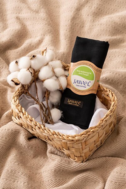 JAWEL Kadın Tesettür %100 Pamuklu Vual Şal Siyah