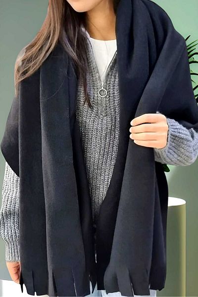 Uniquetrenders Γυναικείο σάλι Winter Tassel Fleece 70 x 185
