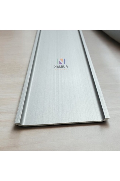 Nalbur Bakkal Geniş Eşik Profili 10 Cm - Parke Geçiş Profili 100 Cm - Gri (Ekstra Kalın alüminyum) 3mm Kalınlık