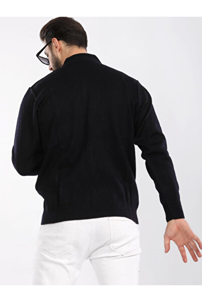 Generic Brand Men's Dad Knitwear Hunter Zippered Moon Collar Top