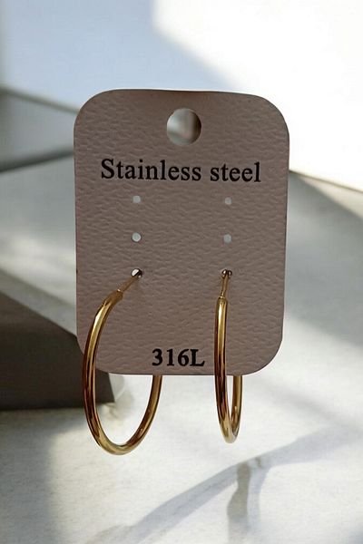 ESMERAY STEEL Superior Steel 316 L 3 cm Vip Hoop Earrings