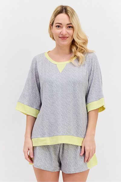 Christian Siriano Women 2 Piece Textured Sleepwear Set, Yellow