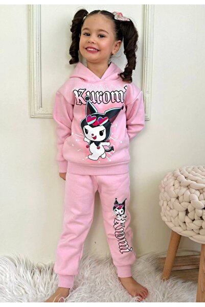 ARBİ kids Set de pijamale cu trei fire Kuromi roz pentru copii de sex feminin
