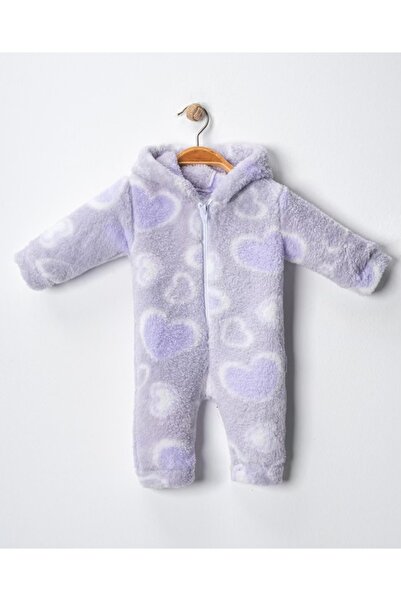 Baby Mii بذلة شتوية من القطيفة بسحاب من Welsoft مع تفاصيل على شكل قلب وقلب من...