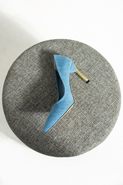 Güllü Shoes Stiletto Kot Jeans Kadın Topuklu Ayakkabı Konforlu Vegan Deri Günlük Ve Özel Gün