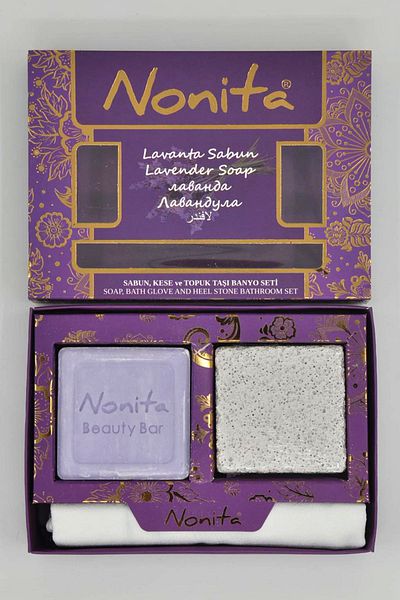 ElisaOtantik Lavender Soap, Scrub and Heel Stone Bath Set
