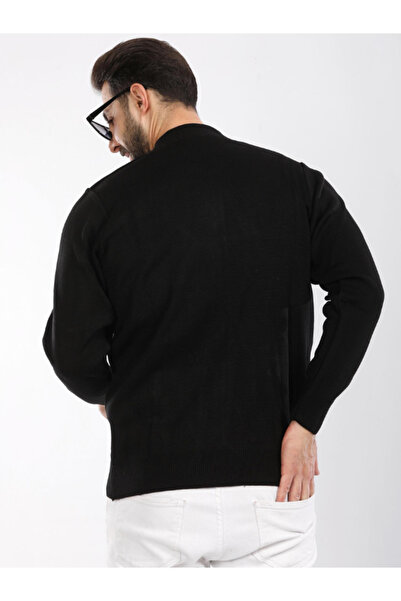 Genel Markalar Erkek Baba Triko Avcı Fermuarlı Ay Yaka Üst