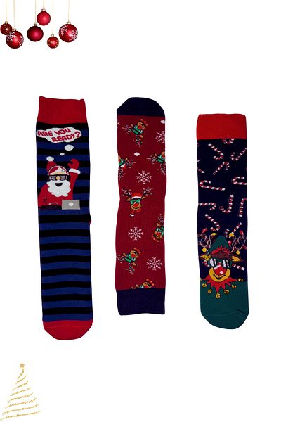 PJ & Me New Year Themed 3 Pairs Socks Set (Our Father & Deer & Candy)