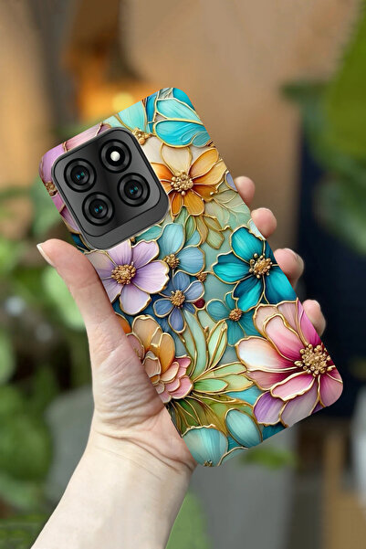 Reeder S71 Uyumlu Kamera Korumalı Çiçek Desenli HD Baskılı Silikon Kılıf